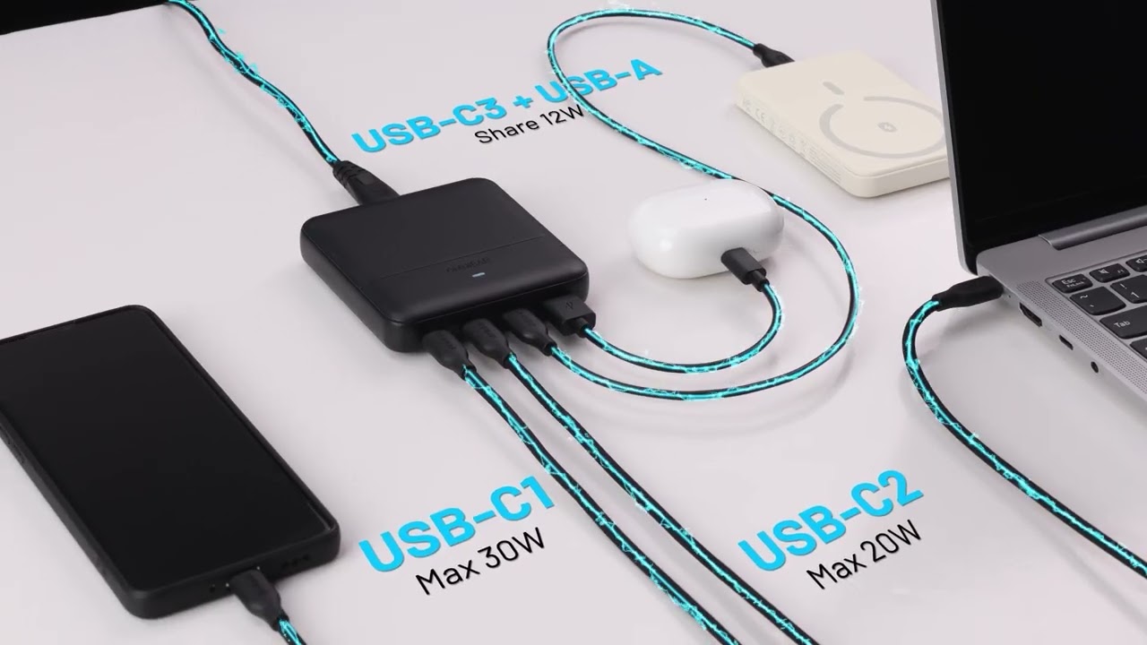 Clean Your Desk Setup! 4-Port 67W Slim USB-C Charging Station