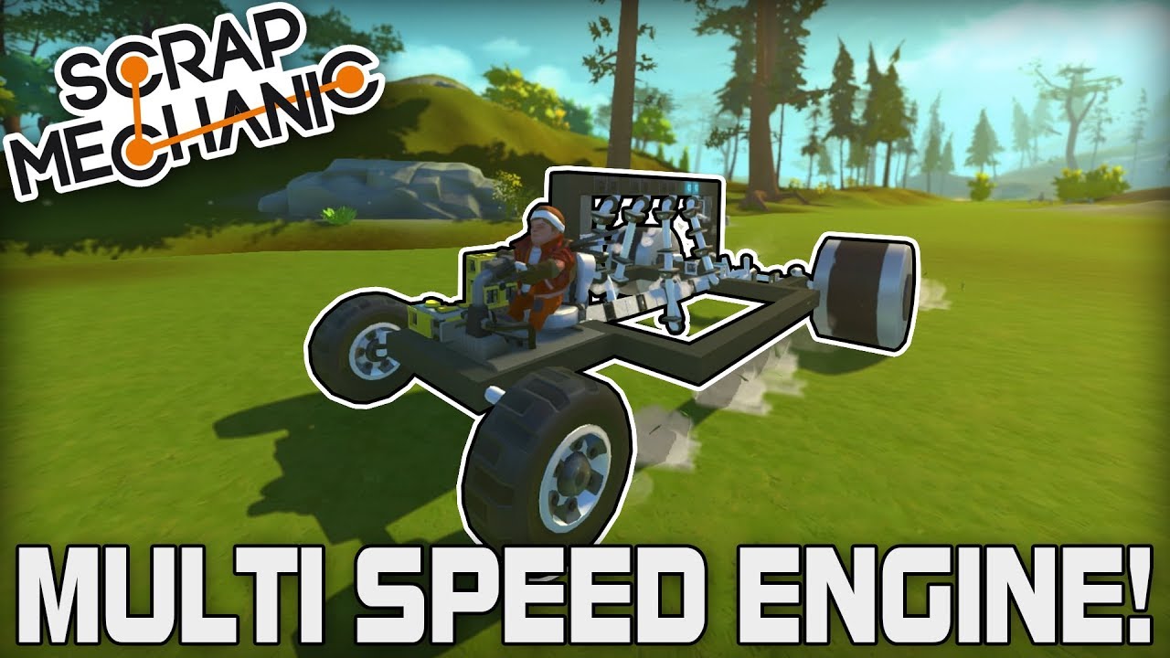 Multi Speed Piston Engine Car with Cruise Control! (Scrap Mechanic #197)