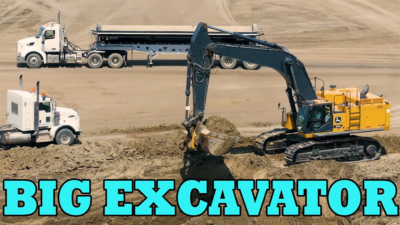 Big Excavator Loads Endless Dump Trucks – Non-Stop Earthmoving Action in 4k