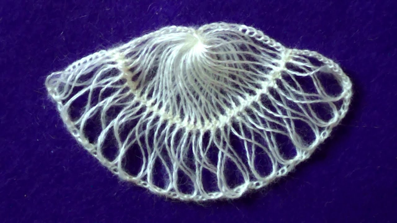 Вязание на вилке  Мотив Ракушка, 2 вариант