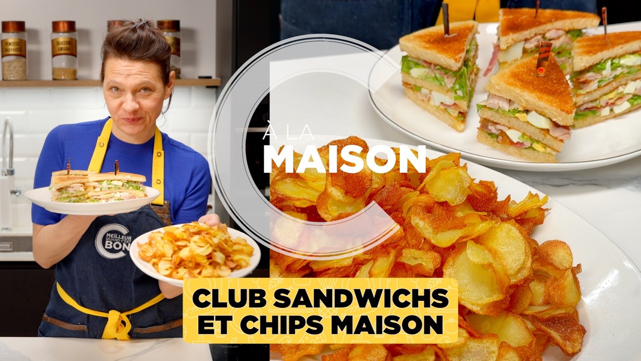 Club sandwichs et chips maison