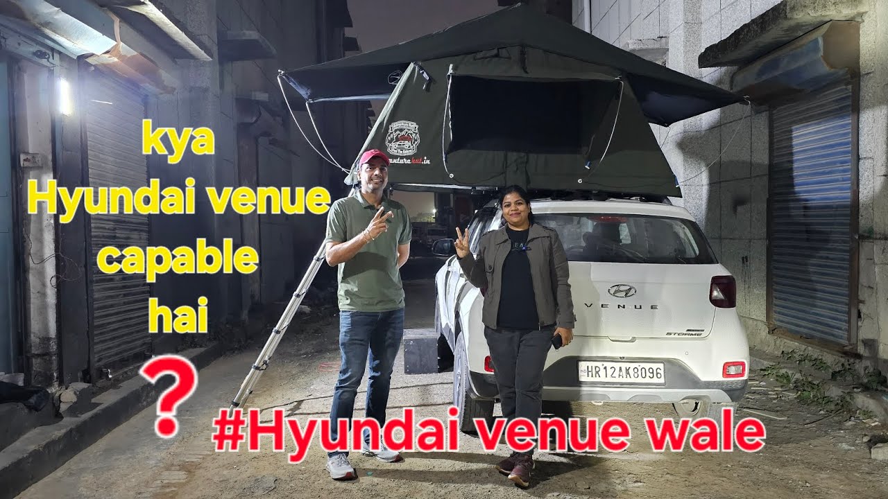 Roof top tent on Hyundai Venue. #rooftoptent #thar #hyundai #venue #camping #bestquality #adventure