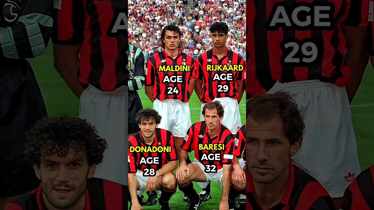 AC Milan unbeaten squad in serie A 1991/1992 Won Scudetto | AGE  #footballshorts #shorts #acmilan
