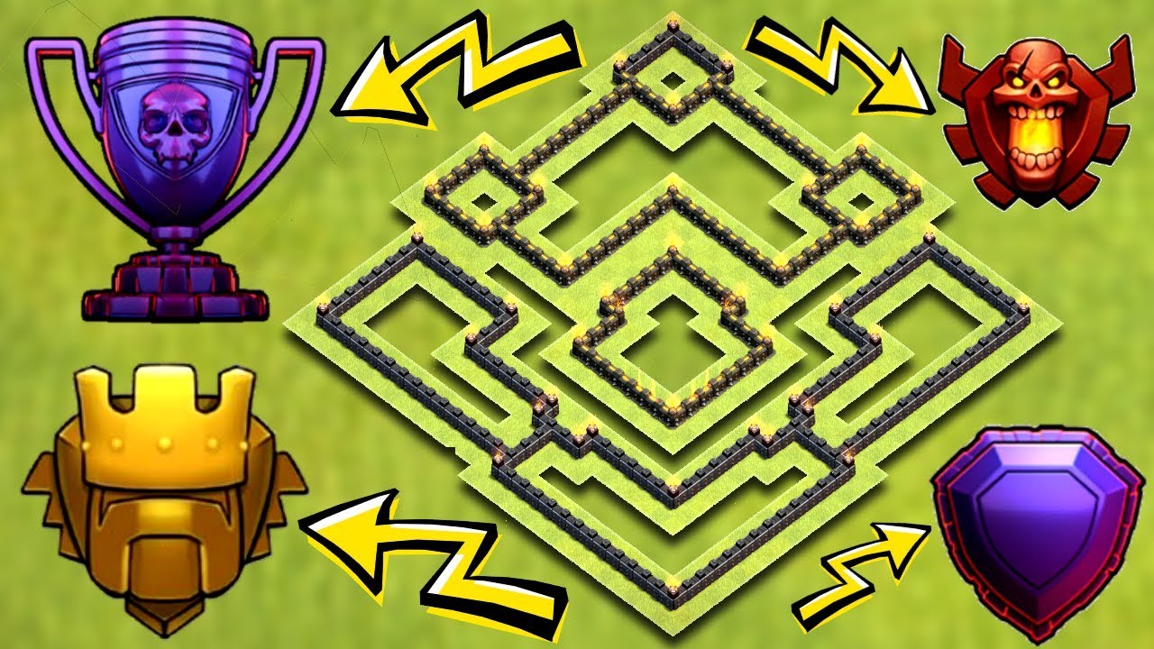 INSANE TOWN HALL 9 TROPHY BASE 2017! TH9 HYBRID BASE 2017!! - CLASH OF CLANS(COC)