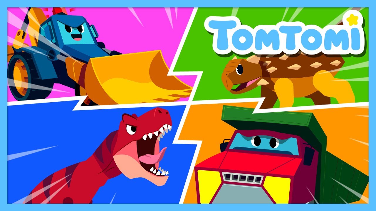 Look-Alike Dinosaurs and Construction Vehicles🦖🚜 | Dinosaur & Vehicle Song | Kids Song | TOMTOMI