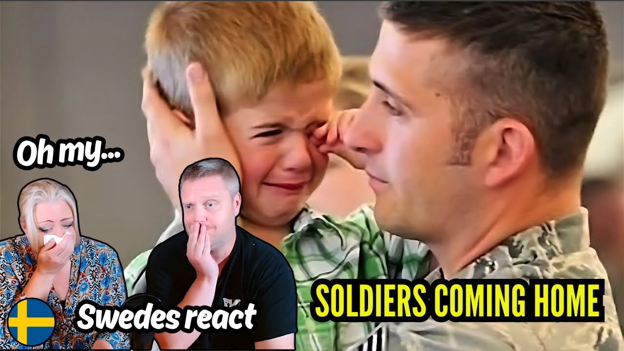 She almost broke down! Two Swedes react to - US soliders coming home.