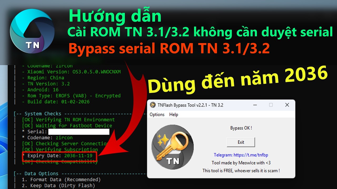 (Đ&atilde; Bị Fix) C&agrave;i ROM TN 3.1/3.2 Kh&ocirc;ng Cần Duyệt Serial | Fix Error: Serial not registered