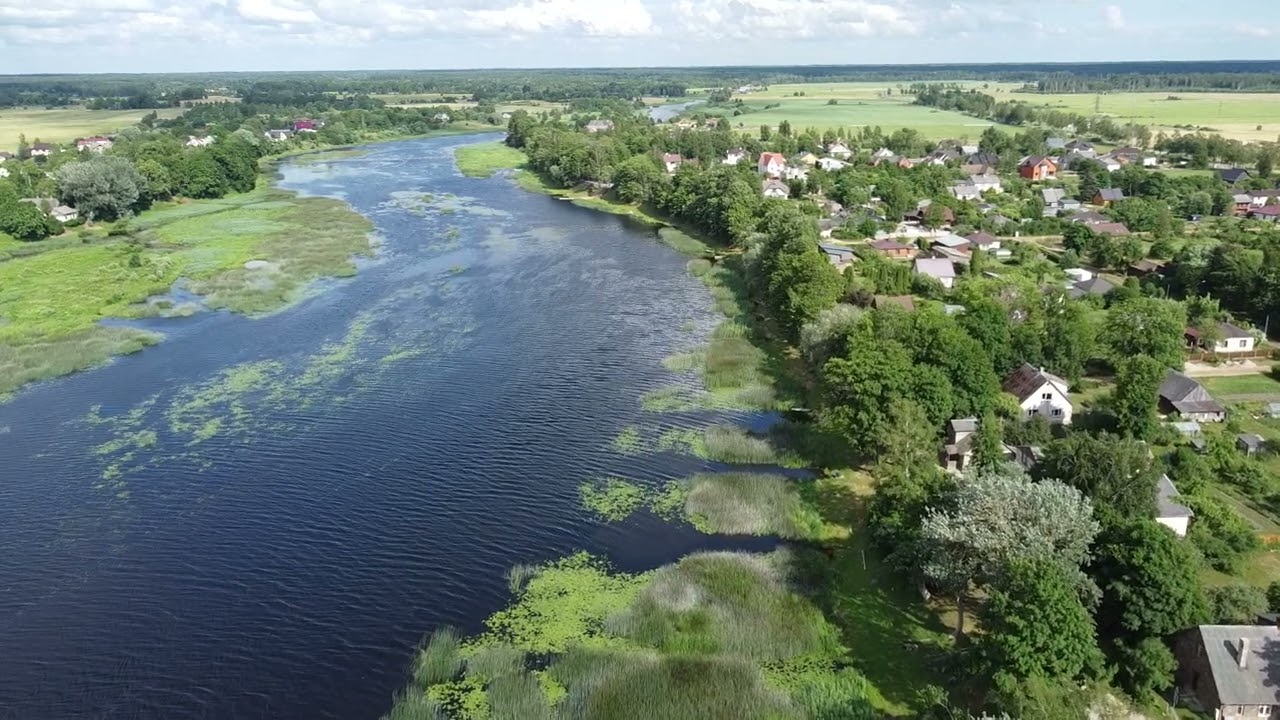 Drone flight over the city of Salacgriva, Northern Latvia 5.7.22