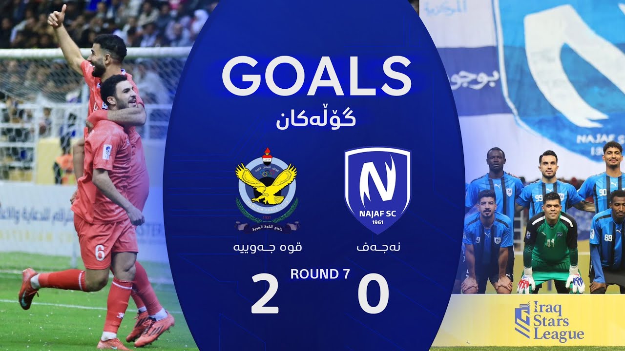أهداف مباراة النجف 0-2 القوة الجوية - دوري نجوم العراق (الجولة 7) | المعلق: علي الشمري