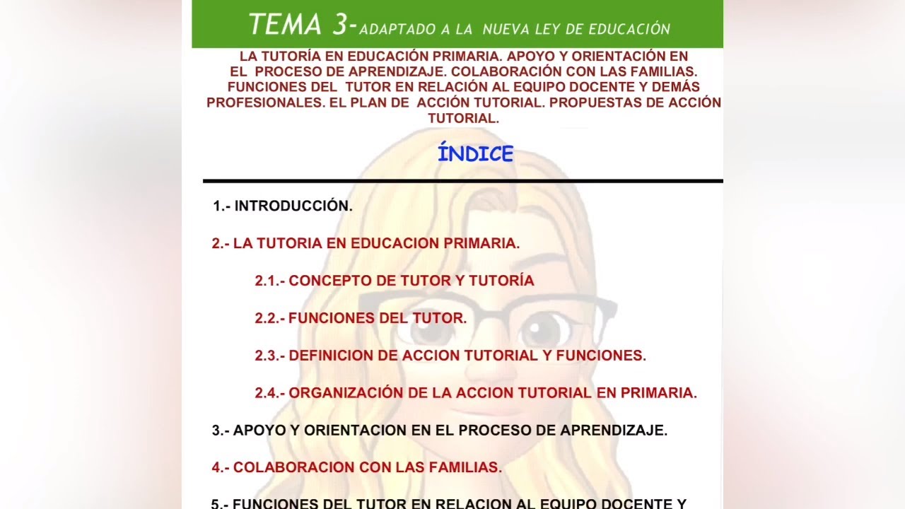 TEMA 3 Oposiciones Magisterio Primaria [PLAN DE ACCION TUTORIAL]