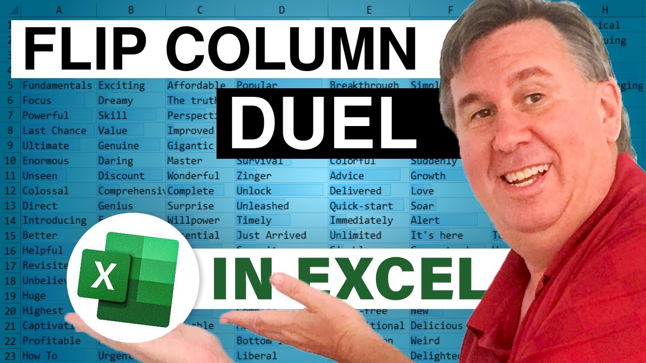 Excel - Reverse A Column In Excel - With Mike Girvin - Duel 196 - Episode 2446