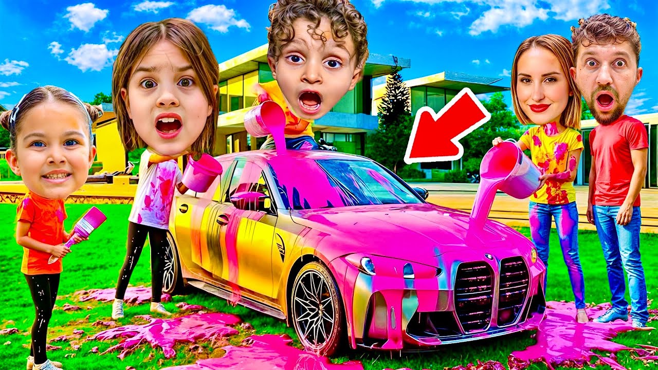 BABAMIN ARABASINI PEMBEYE BOYADIK !! BABAM ŞOK !! KUZEY ELİF GİZLİ BOYAMA !!