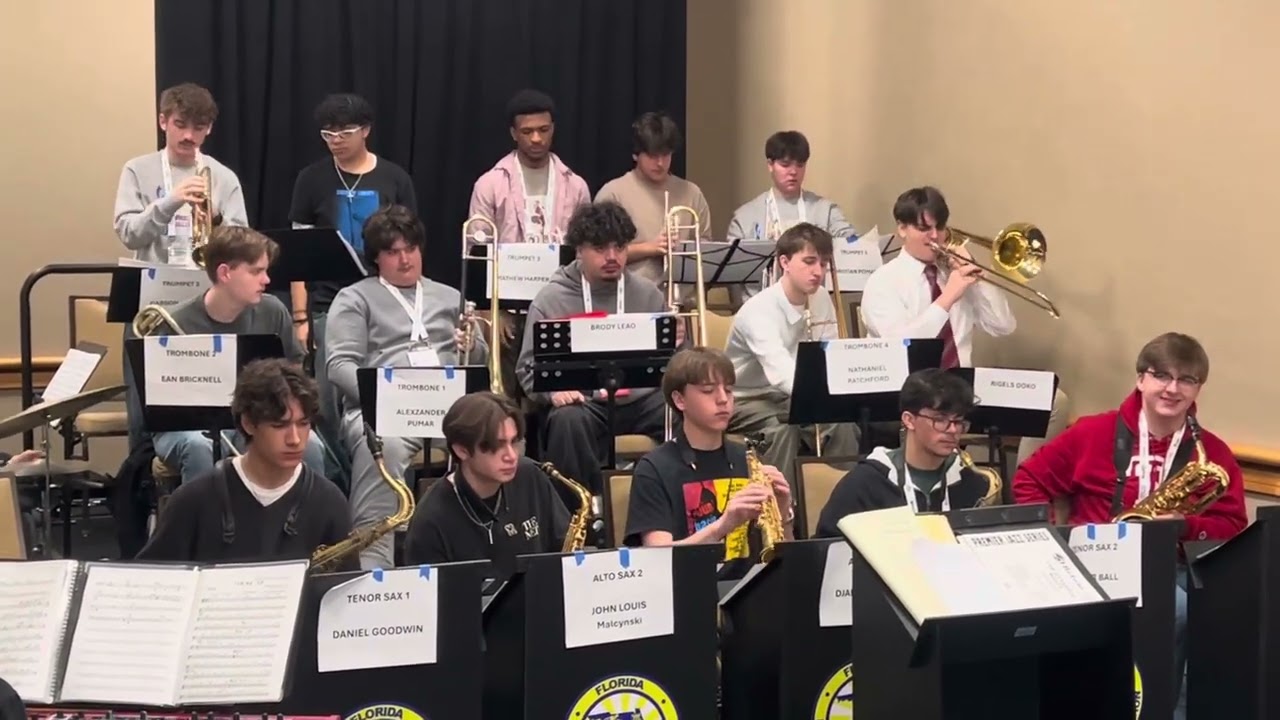 FMEA 2026 All-State Jazz Band rehearsal, 76 Trombones