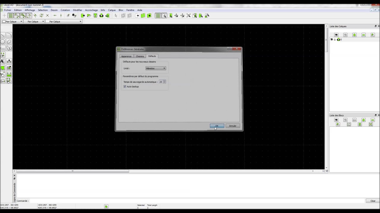 Librecad Les préférences en français (FR)