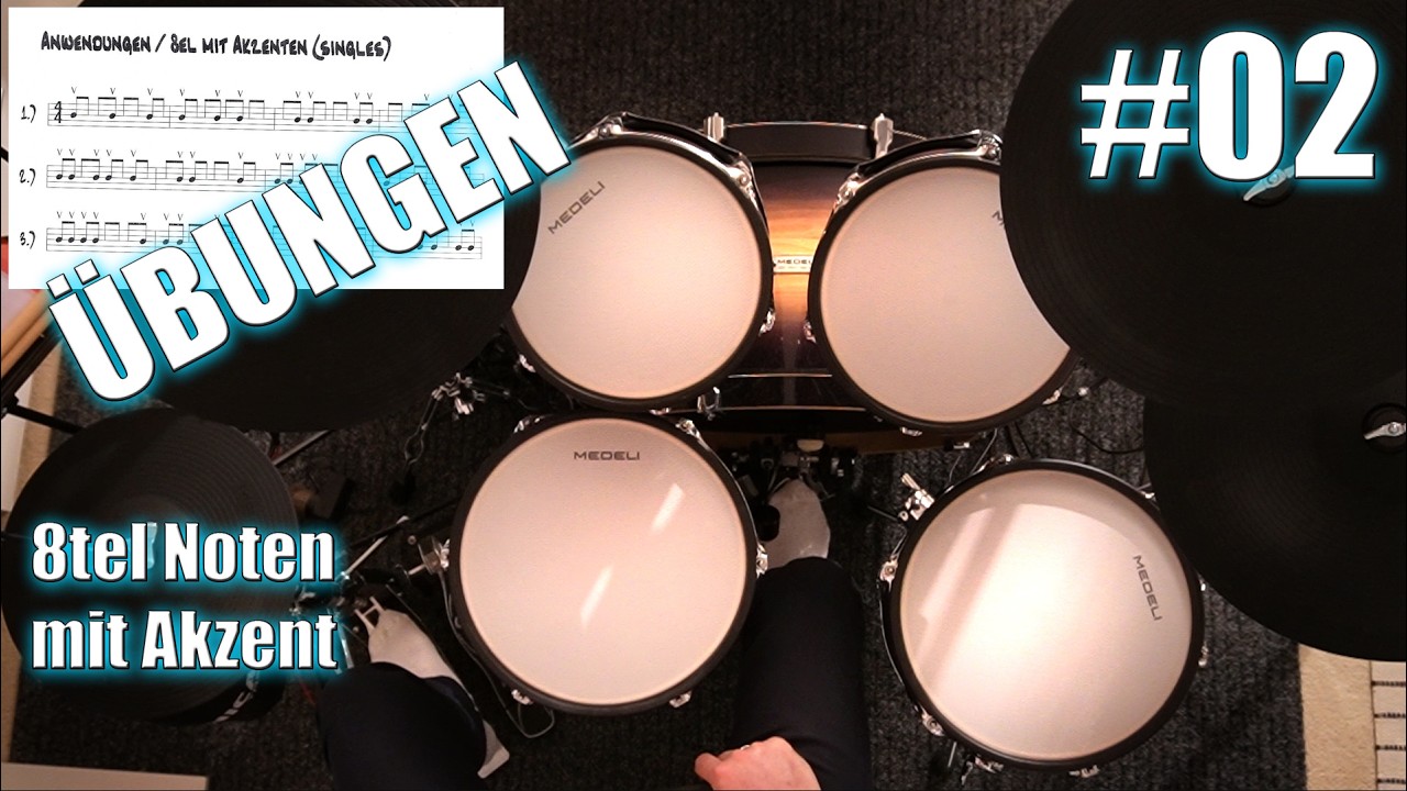 Heiko Drumming - Unterricht - 8el Noten mit Akzenten Singles & Doubles #02