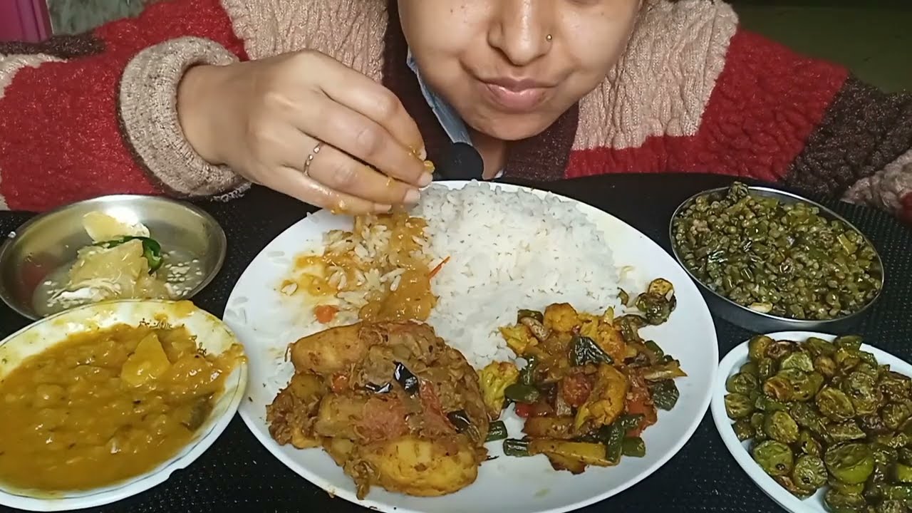 MUKBANG EATING HOT🔥RICE, BANANA FRY, LEMON, POI, LAU DALMA, 🍚EATING CHANGE#eatingshow#mukbang#PAKHAL