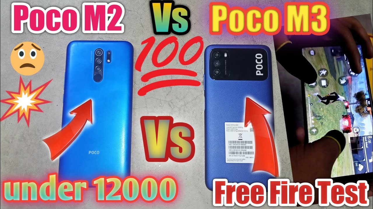 Poco M3 Free Free Fire Test vs Poco M2 Free Fire  Live Test🎮 Two Best Gaming Phone Free Fire Test🎮