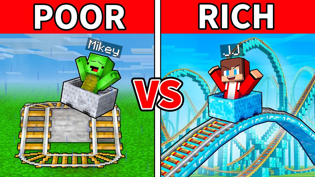 JJ и Mikey: битва на американских горках «НУБ против ПРО» в Minecraft — Maizen