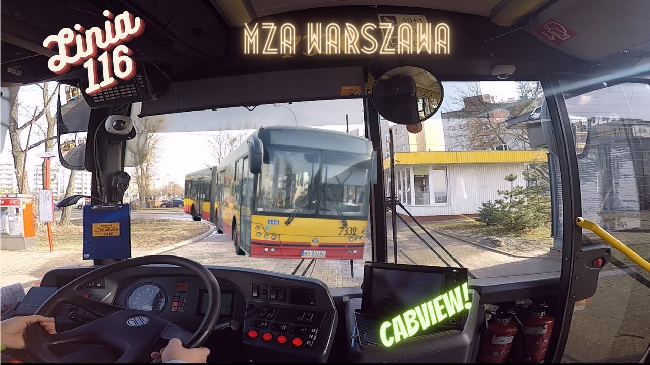 #MZA #14 Linia116  MZA Warszawa - kier. Wilanów ( cabview ) Solbus LNG 18 #7330