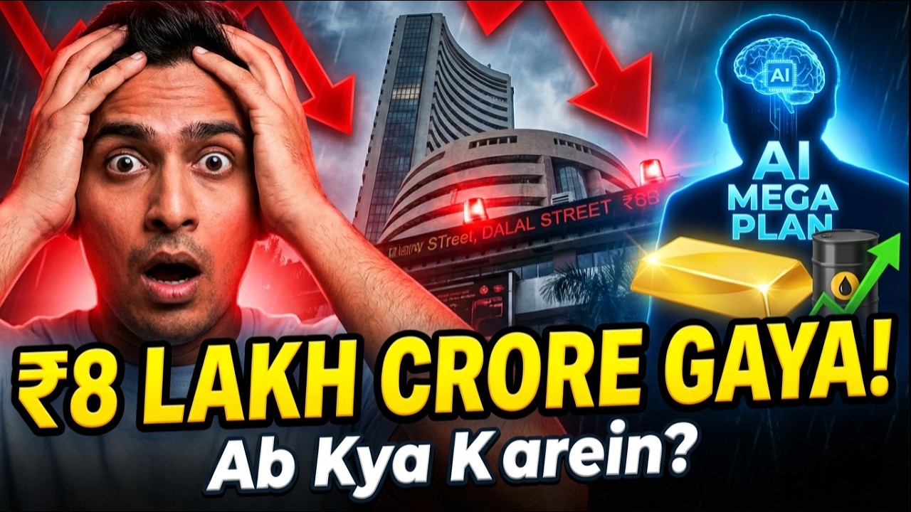 Market Crash! ₹8 Lakh Crore Gone | Reliance ₹10 Lakh Cr AI Bet | Oil Stocks Rally 🔴🔥