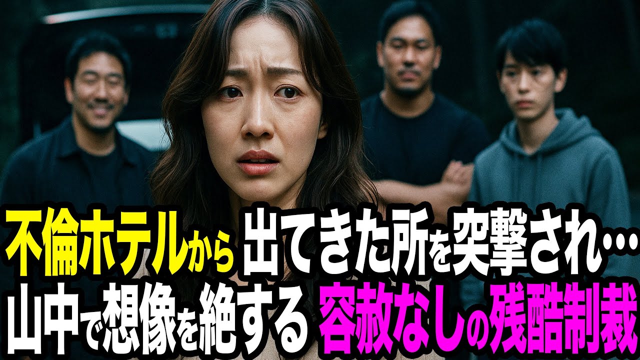 【シタ妻】不倫ホテルから出てきた所を突撃され…山中で“容赦なしの残酷制裁”→実家凸で土下座、離婚・慰謝料で人生終了【修羅場朗読】