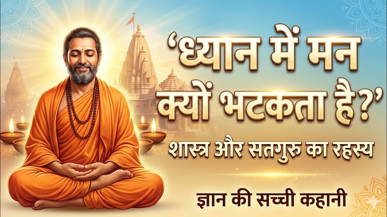 ध्यान में मन क्यों भटकता है/शास्त्र और सतगुरु का रहस्य//ज्ञान की सच्ची कहानी//