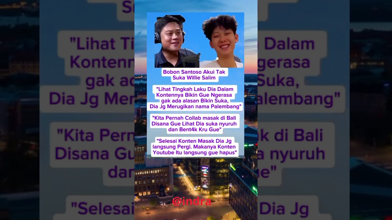 BOBON Akui Gak Suka Willie #williesalim #bobonsantoso #shorts