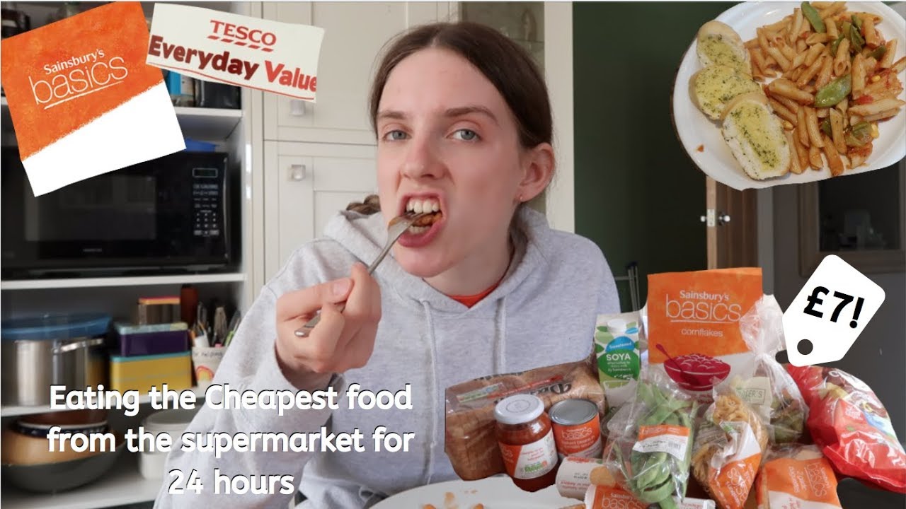 I tried the CHEAPEST food in the SUPERMARKET for 24 HOURS!