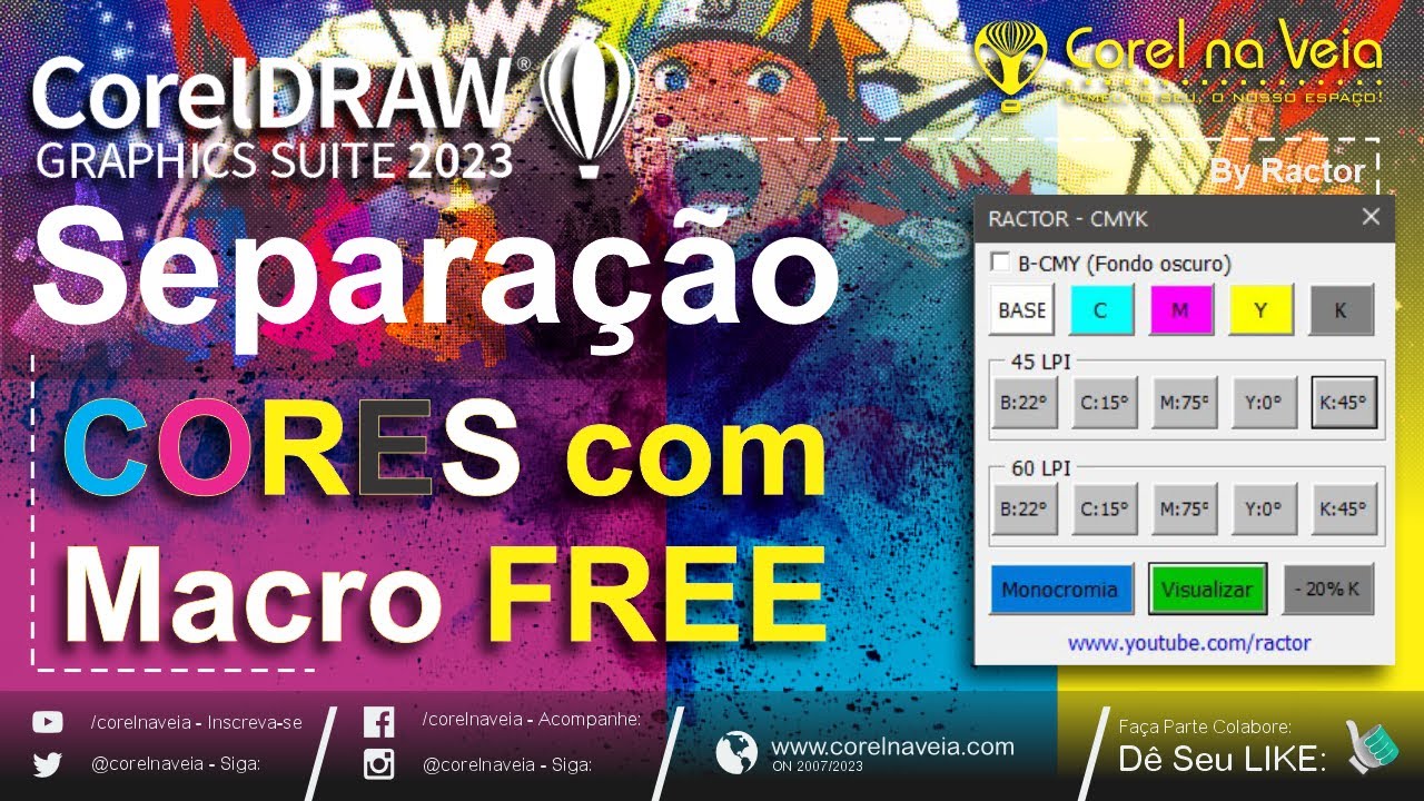 Separação de Cores Halftone no CorelDRAW Macro FREE para Serigrafia Fácil