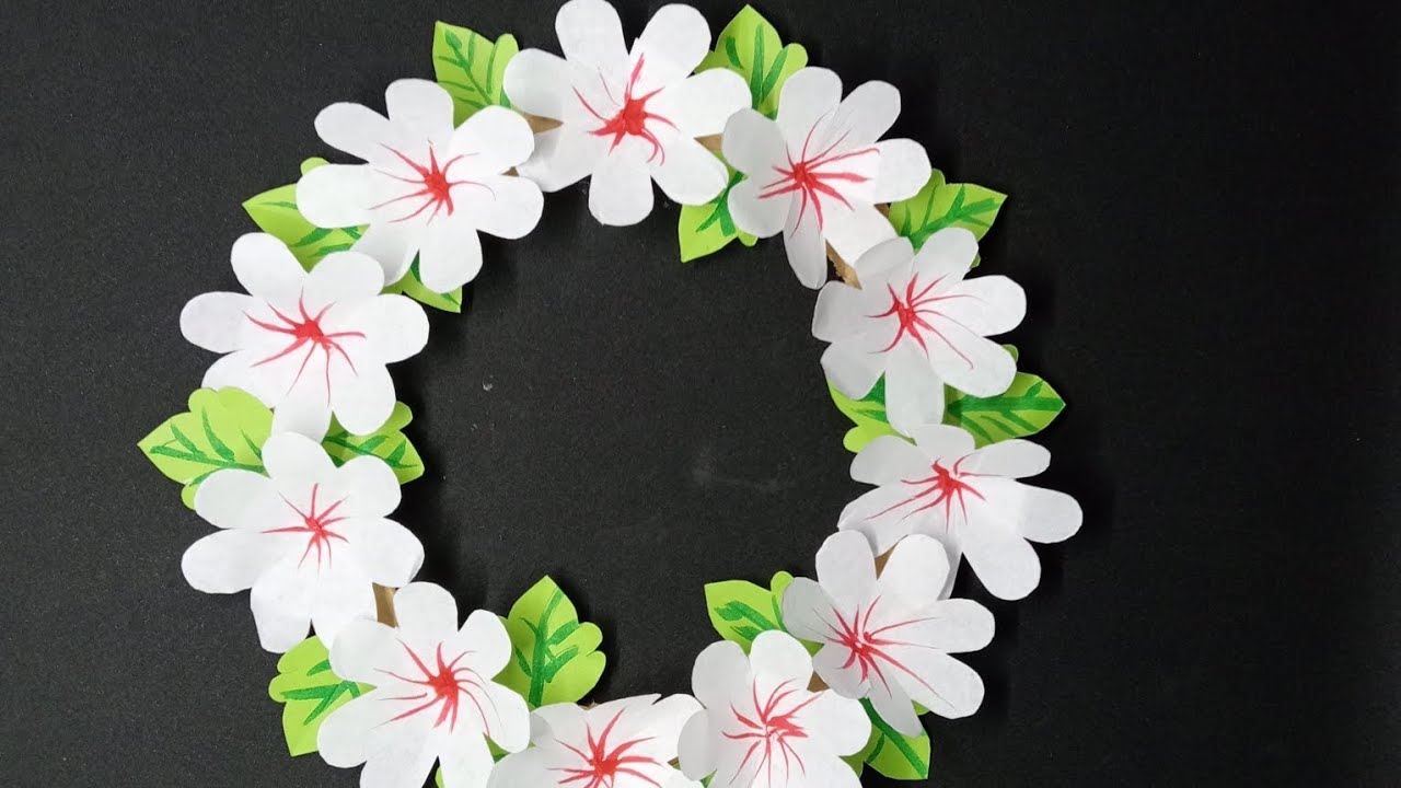 কাগজ দিয়ে ফুলের রিং বানানো 🌼 | Paper Flower Wall Hanging Craft | Asha Craft & Art