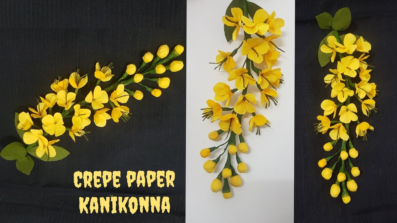 Vishu Special Craft |Crepe Paper Kanikonna | Cassia Fistula Making | Vishu Decor | Unique Craft