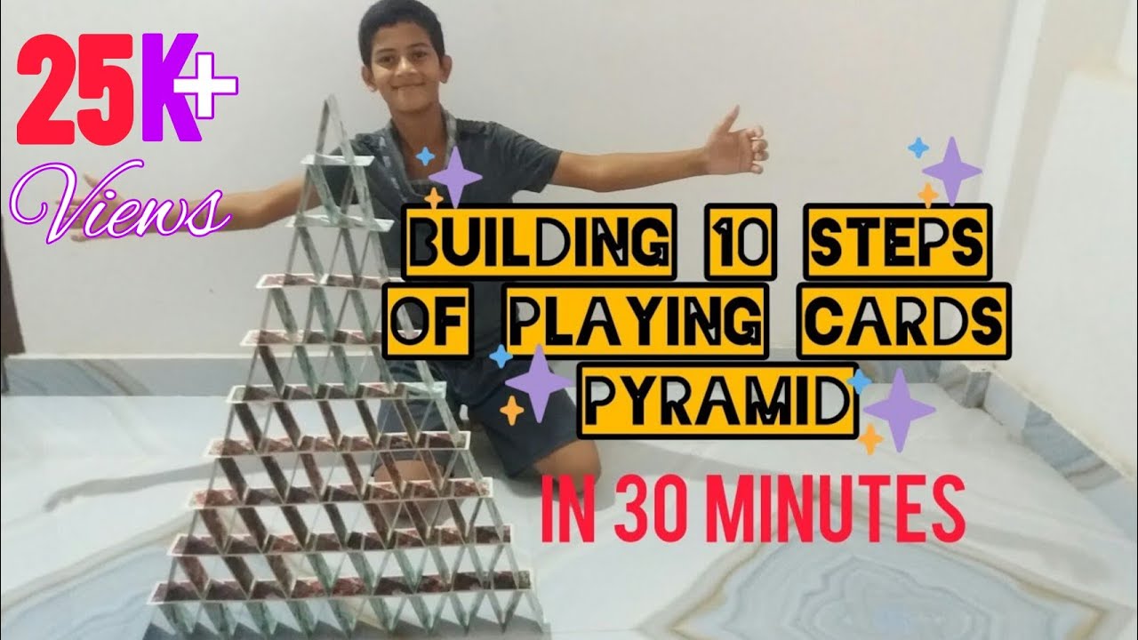 Building 10 Steps Of Playing Cards Pyramid