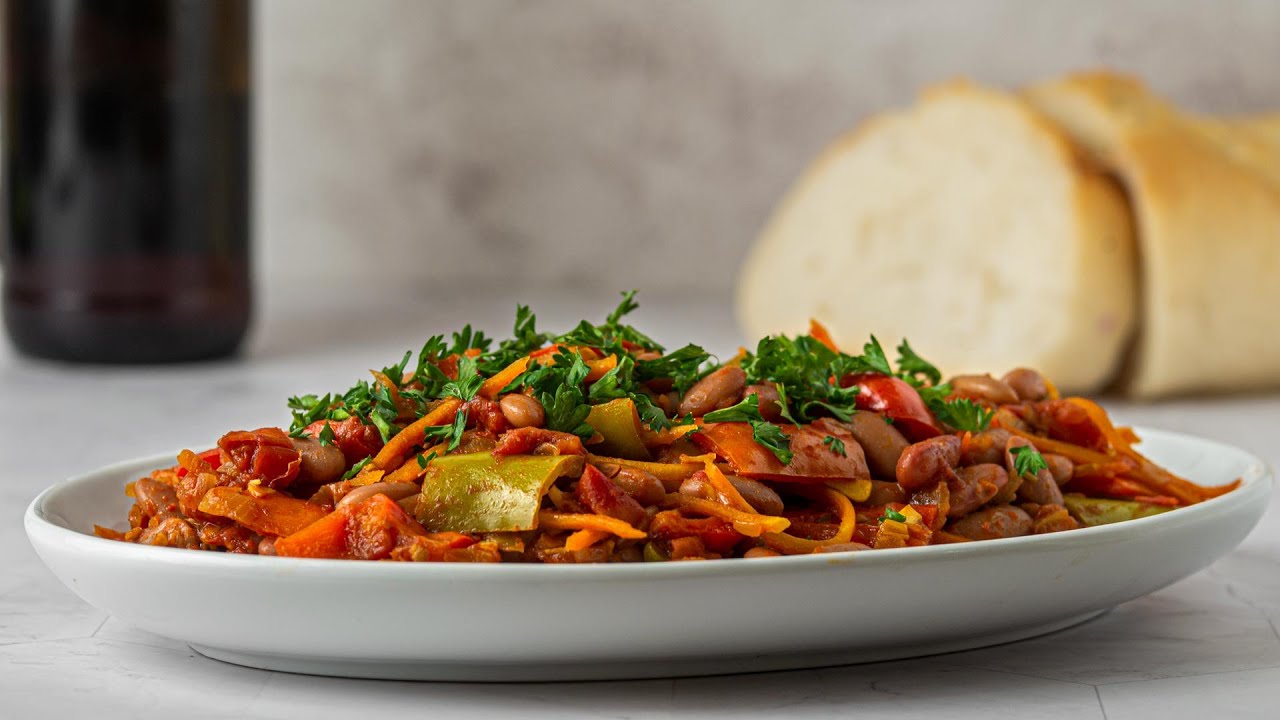 Süd Afrikanisches Chakalaka - Kidneybohnen mit Paprika und Tomaten - Vegan