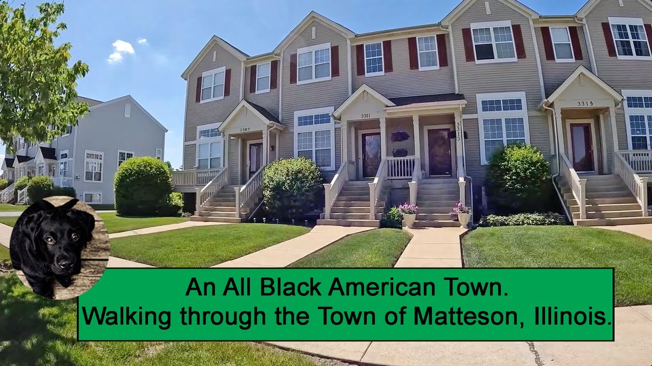 An All Black American Town.  Walking through the town of Matteson, Illinois.