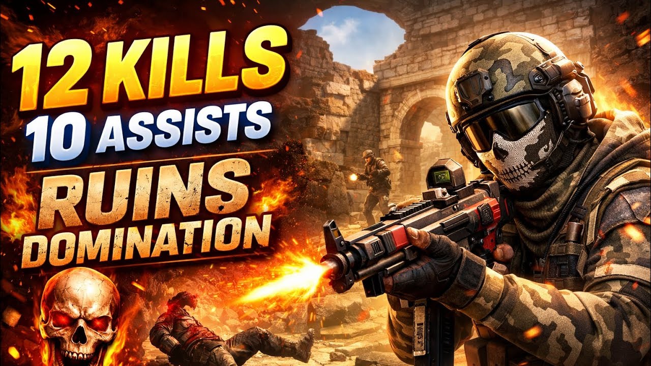 12 Kills 10 Assists in Ruins 😈 Total Domination Gameplay | Intense Clutch Moments