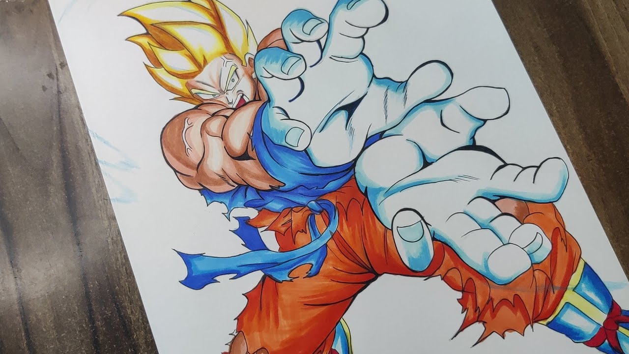 How to draw Goku Doing Kamehameha