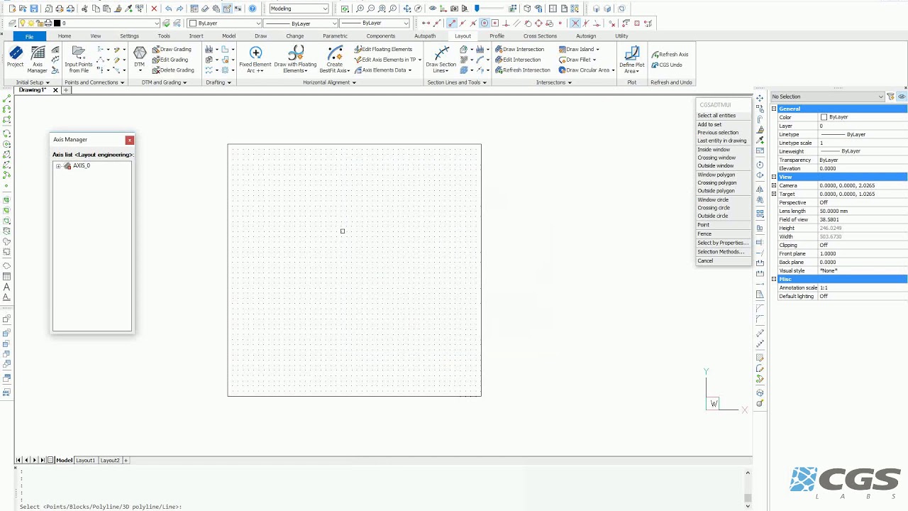 Plateia on BricsCAD - Digital terrain model (DTM)