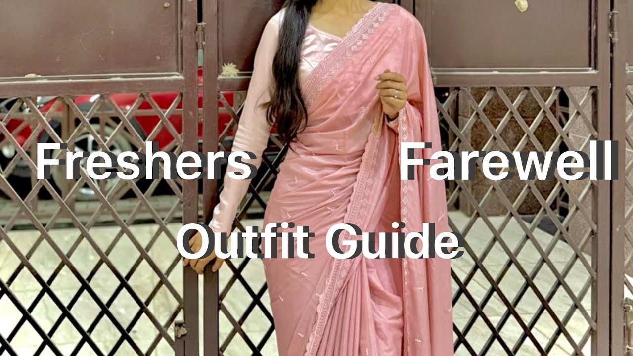 farewell outfit guide for my junior girlies 💌   saree | blouse | hair | makeup | footwear
