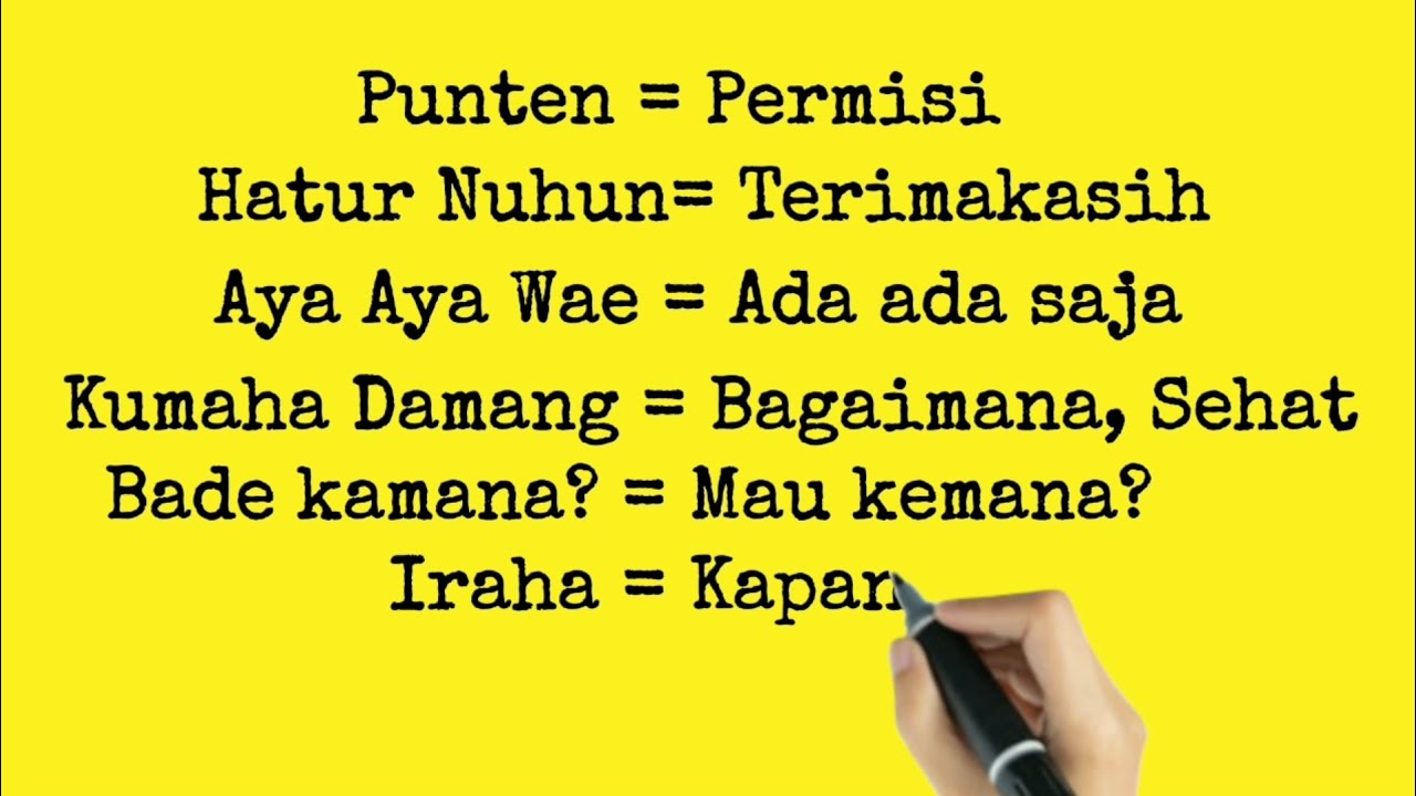 Kamus Bahasa Sunda Populer Kosakata sehari hari
