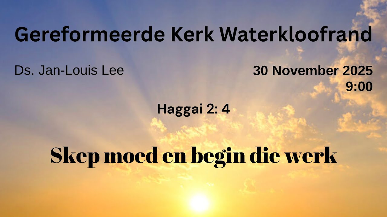 Skep moed en begin die werk - GK Waterkloofrand