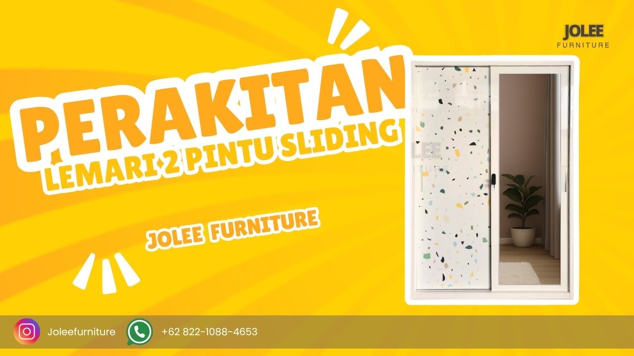 Perakitan lemari 2 pintu (sliding)