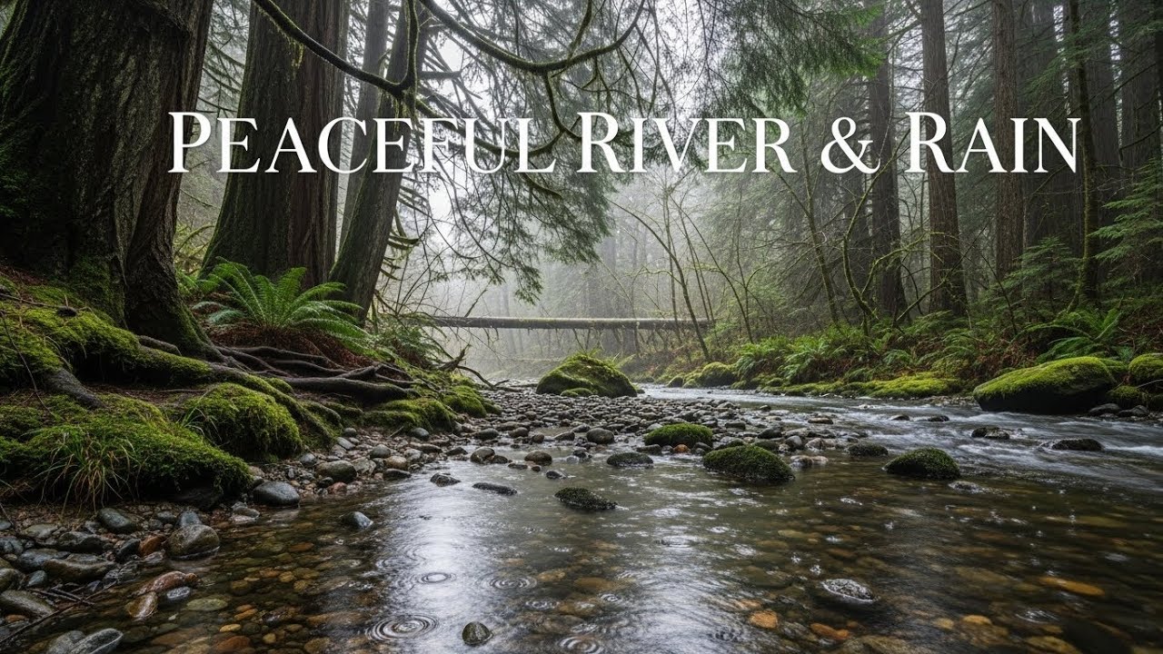 Relaxing Soothing Rainfall with Quiet River Ambience for Better Sleep and Calm Mind