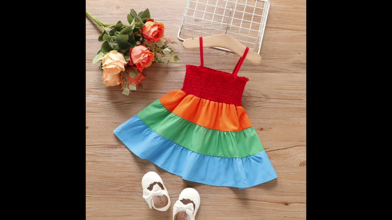 Beautiful Baby Girl Hand Stitch Dress DesignNew Trend Baby Girl Frock Silae Design