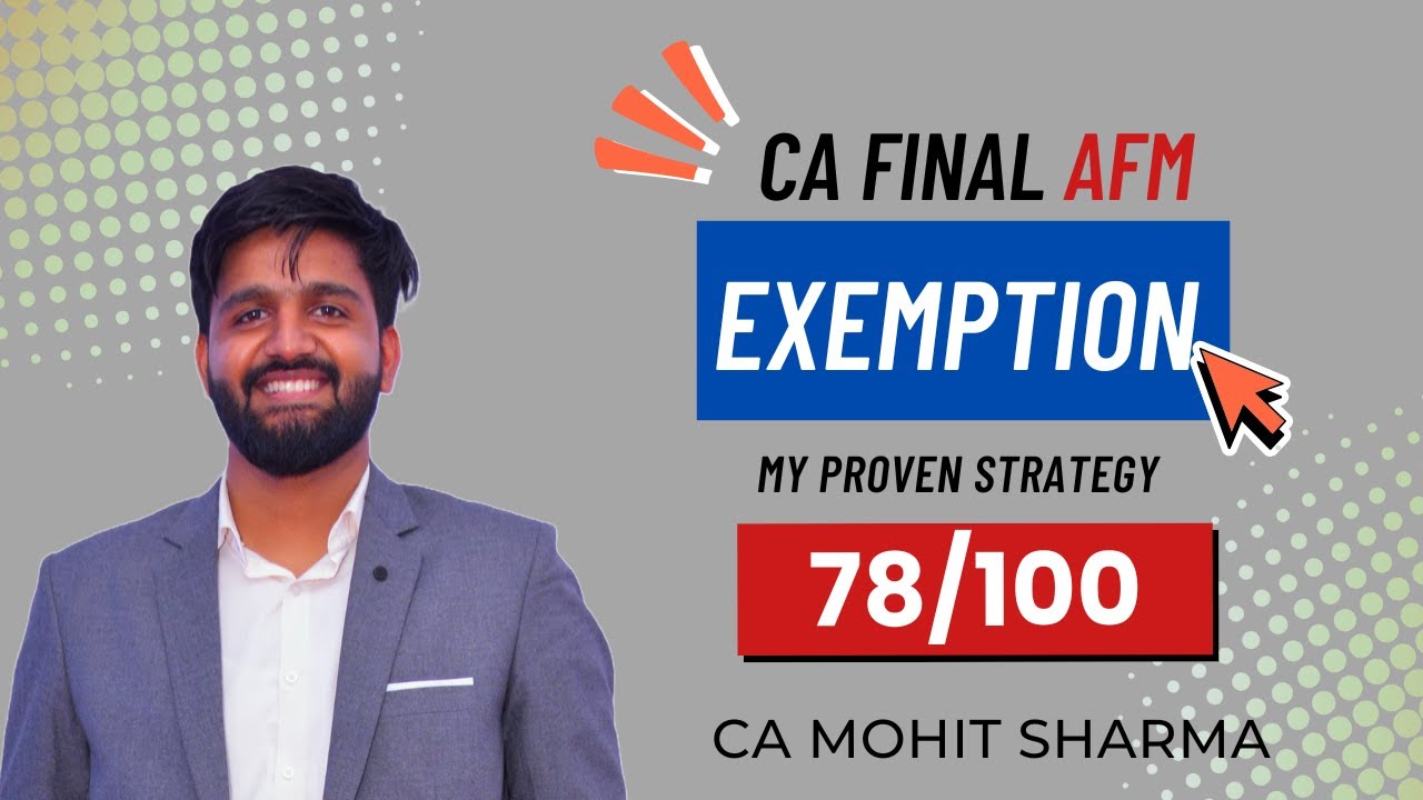 AFM Exemption Strategy Jan'26 & onwards | CA MOHIT SHARMA