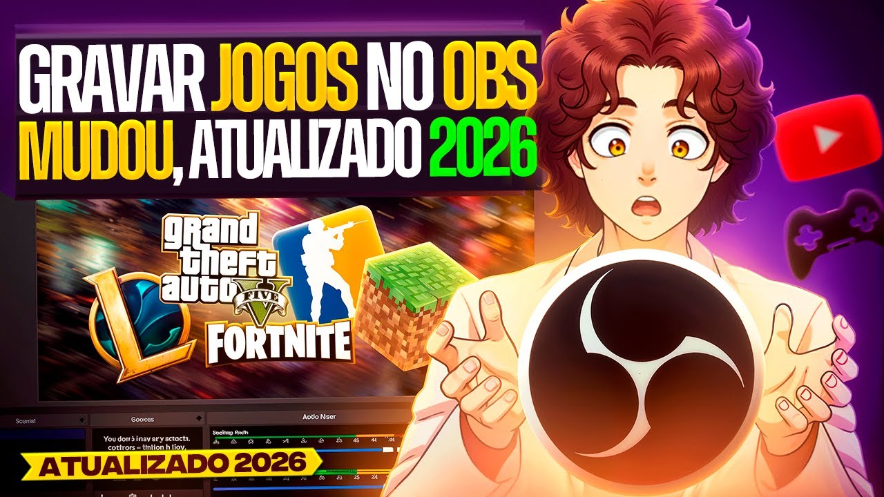 COMO CONFIGURAR O OBS PARA GRAVAR GAMEPLAYS! (Melhor Configuração Atualizada 2026)
