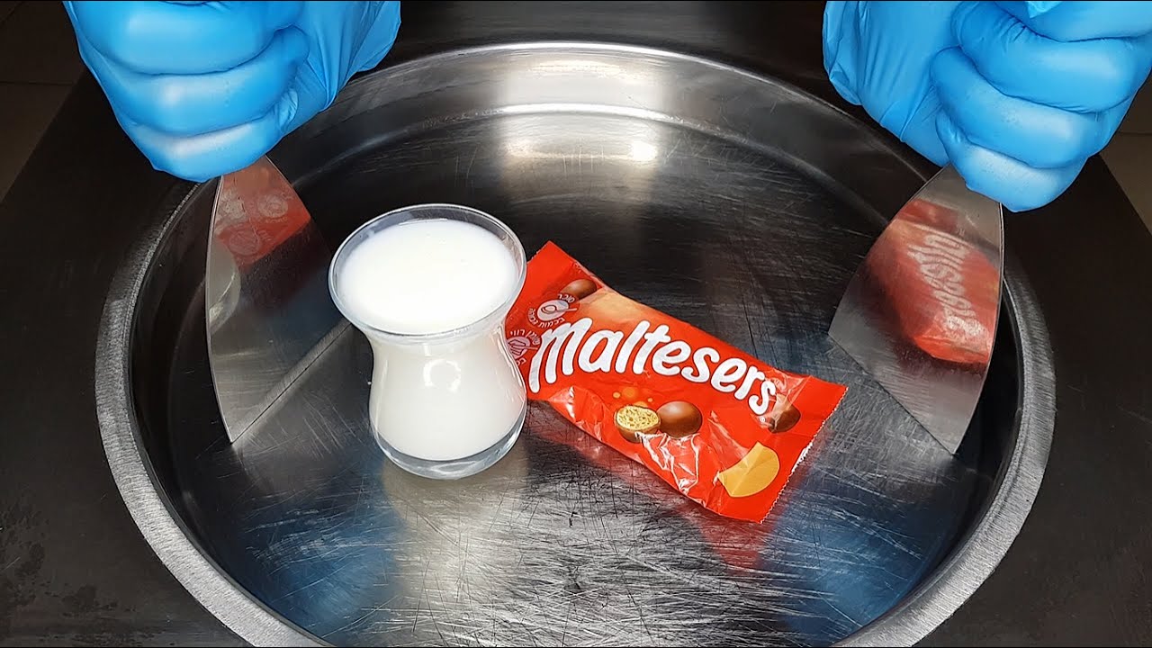 maltesers ice cream rolls - asmr - ice cream rolls show with maltesers.