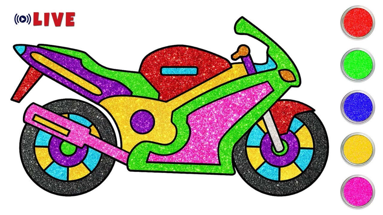 LIVE 🔴 Aprenda a Desenhar Uma Motocicleta | Desenhar Veículos | Passo A Passo | Chiki Art Brasil