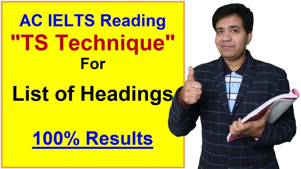ACADEMIC IELTS READING || TS Technique for LIST OF HEADINGS || Asad Yaqub