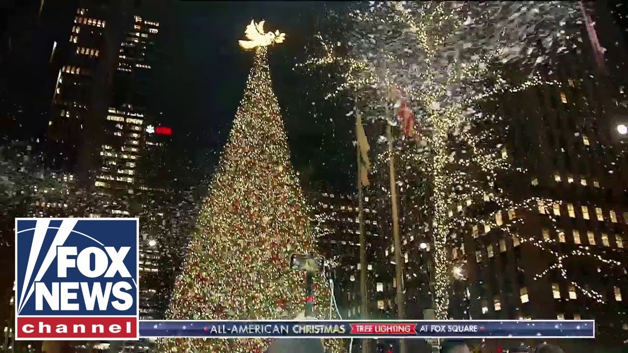Santa and friends light All-American Christmas Tree at FOX Square
