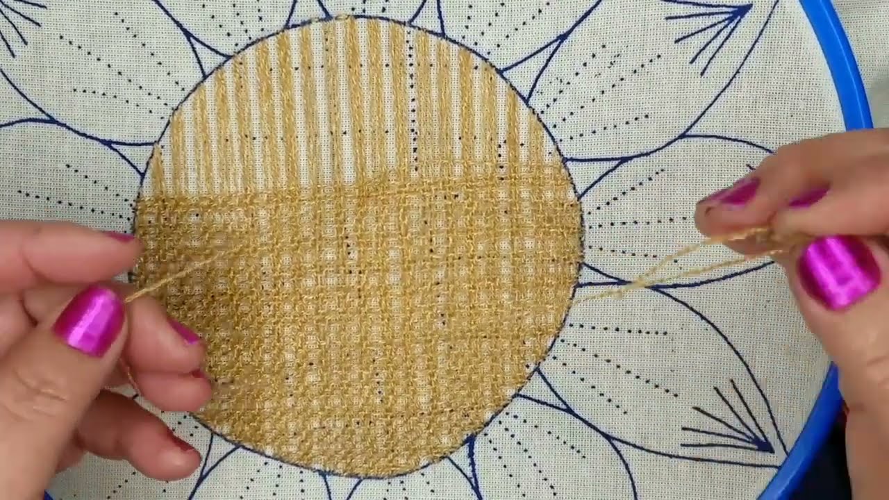 bordar centro de girasol, puntada cualquier diseño, bordados de  servilletas